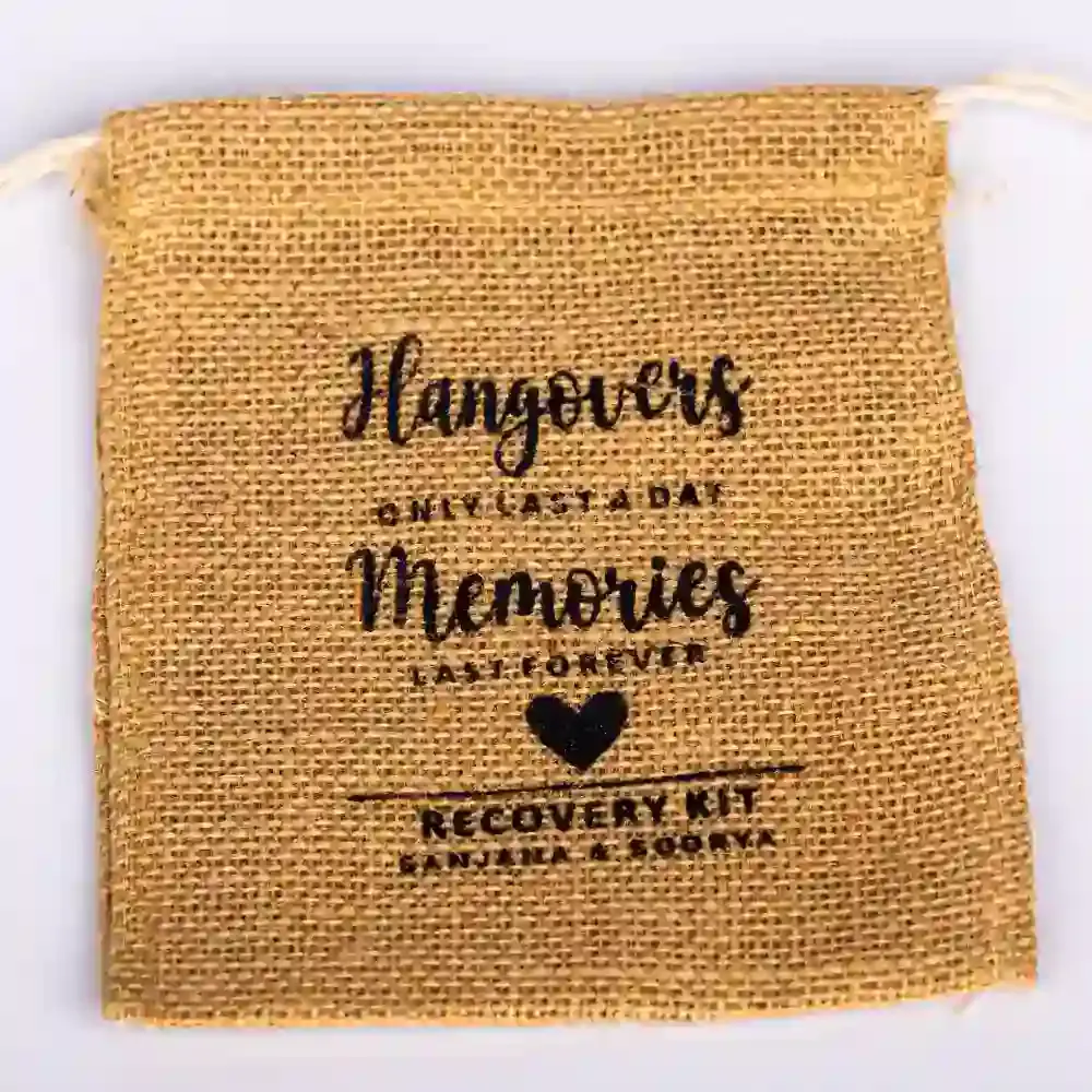 Hangover Kit Jute Pouch